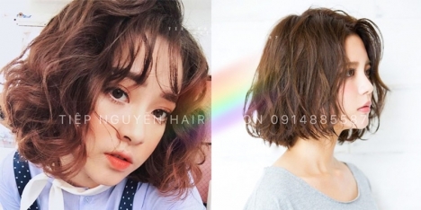 Tóc xoăn ngắn hippie nhẹ nhàng, xoăn ngang vai - Tiệp Nguyễn Academy