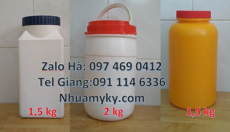 Hũ hóa chất giá rẻ. hũ hdpe giá rẻ Giá bán hũ 1.5kg hdpe, Hũ 1kg cao cấp, Hũ 0.5 lít, Hũ đựng axit,