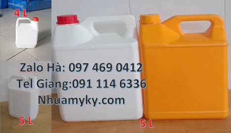 Can nhựa 5l vuông đựng phân bón. Can 10l 20l đựng axit Can nhựa, thùng nhựa, Can 1l quay, can 2l vò