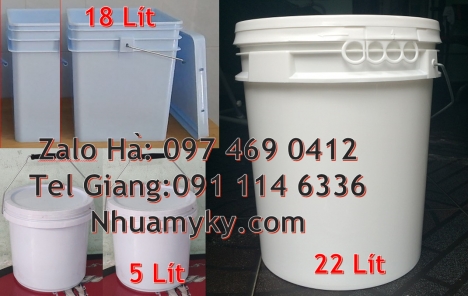 Vỏ thùng đựng sơn 22 lít, Thùng nhựa vuông Giá bán Xô nhựa 3.8 lit thùng nhựa 5 lít, vỏ thùng