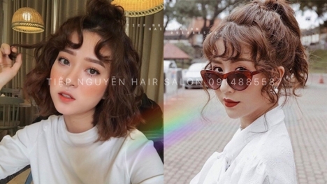 Tóc hippie xoăn ngắn ngang lưng nhẹ nhàng cá tính - Tiệp Nguyễn Academy
