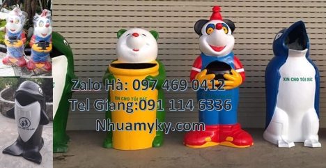 thùng rác hình con vật giá rẻ hcm, sọt rác nhựa hình con thú Báo giá thùng rác con vật, Thùng rác th
