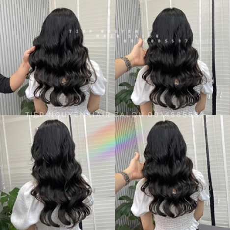 Tóc xoăn ngắn hippie nhẹ, xoăn ngang vai - Tiệp Nguyễn Academy