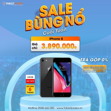 Iphone 8 64Gb giá siêu hạt dẻ tại Tablet Plaza