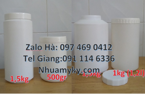 Hũ hóa chất giá rẻ. hũ hdpe giá rẻ Giá bán hũ 1.5kg hdpe, Hũ 1kg cao cấp, Hũ 0.5 lít, Hũ đựng axit,
