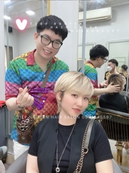 Tóc uốn xoăn ngắn hippie nhẹ nhàng, làm tóc giá rẻ - Tiệp Nguyễn Academy