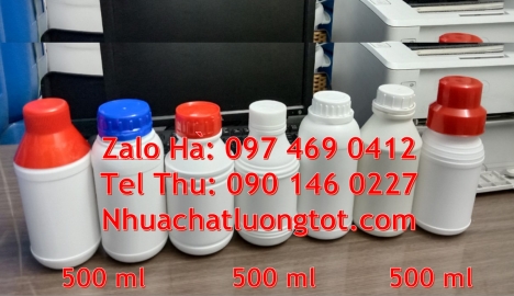 chai 250 ml trắng sữa, Chai nhựa 200ml đựng phân bón, chai 500ml đựng thuốc diệt nấm, chai 1l đựng a
