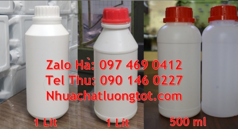 chai 250 ml trắng sữa, Chai nhựa 200ml đựng phân bón, chai 500ml đựng thuốc diệt nấm, chai 1l đựng a