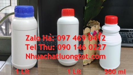 chai 250 ml trắng sữa, Chai nhựa 200ml đựng phân bón, chai 500ml đựng thuốc diệt nấm, chai 1l đựng a