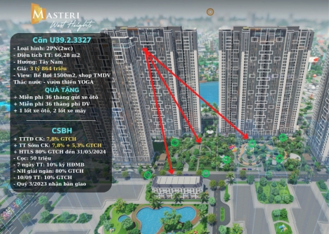 BÁN CĂN 2N DỰ ÁN MASTERISE VINHOMES SMART CITY