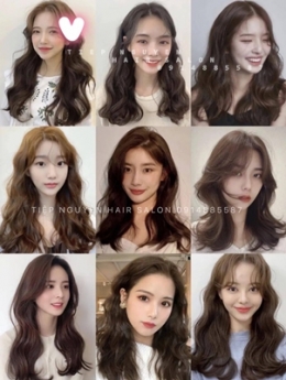 Tóc uốn ngắn xoăn hippie phái nữ mặt tròn - Tiệp Nguyễn Academy