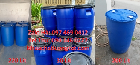 Thùng phuy nhựa 220 lít nắp mở, Thùng phi đai sắt 120 lít, Thùng Phuy 30 Lít, Thùng Phuy 50L, Giá