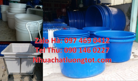 thùng nhựa vuông 300 lít, thùng nhựa 2000 lít trồng cây Thùng tròn, Thùng nhựa tròn 2000 li