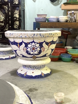 Chậu hoa dán sành sứ - khảm miễng 0933181317 TPHCM giao toàn quốc