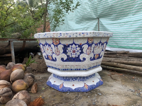 Chậu hoa dán sành sứ - khảm miễng 0933181317 TPHCM giao toàn quốc