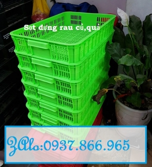 Sọt nhựa đựng rau củ, sóng nhựa hở, sọt nhựa dùng trong siêu thị, khay nhựa cao 10cm