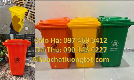 Thùng rác 120l nắp kín, Xe rác 120l 240l thùng rác 60 lít có bánh xe, Thùng rác 60 lít, Thu