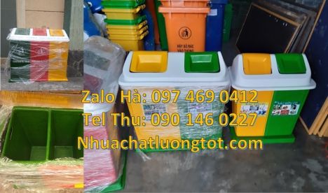 Thùng rác nhựa duy tân, thùng rác 120l 240l Thùng rác 2 ngăn nắp lật, Thùng rác 3 ngăn bập bênh, Th