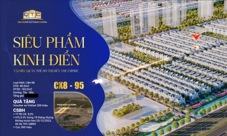 SIÊU PHẨM Căn Liền Kề SÁT GÓC 48m CUỐI CÙNG phân khu Cọ Xanh – dự án THE EMPIRE. Đầu tư LÃI NGAY 9%