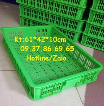 Sọt nhựa đựng rau củ, sóng nhựa hở, sọt nhựa dùng trong siêu thị, khay nhựa cao 10cm