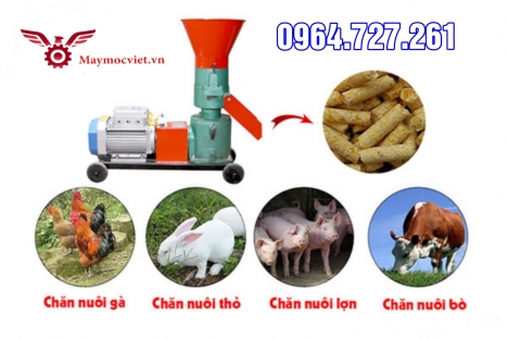 Máy ép cám viên 3 quả lô VME3L dùng điện 1 pha năng suất lớn