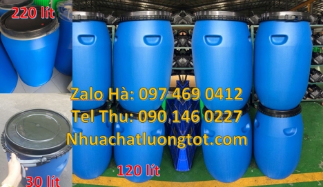 Thùng Phuy 100 Lít, Thùng Phi 30 Lít Thùng phi 30l nắp mở, Phuy nhựa 220 lít nắp mở, Giá bán thùng p
