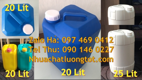 can 20l 1kg, can 25l xanh Can nhựa 25 lít vuông xanh đựng axit, can 20l giá rẻ, can 25l trắng, Can n
