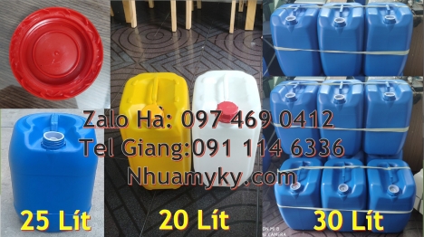 can dẹp 30 đựng nông dược, can 30l vuông xanh, can 25l xanh, Can 10L đựng hóa chất, can nhựa 25 lít