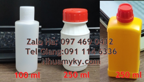 Chai 250 ml vặn, chai 250 ml nắp garenty chai nhựa trắng đục Chai 30ml đựng hóa chất, chai 30ml đự