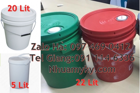 Vỏ thùng đựng sơn 5 lít quai nhựa giá tốt nhất Thùng nhựa đựng sơn 18 lít nắp chiết rót giá rẻ, xô