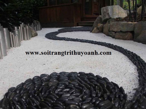 Sỏi đen bóng trang trí tiểu cảnh