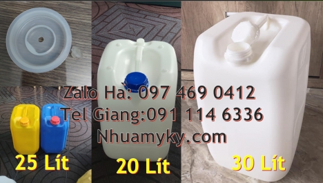 can dẹp 30 đựng nông dược, can 30l vuông xanh, can 25l xanh, Can 10L đựng hóa chất, can nhựa 25 lít