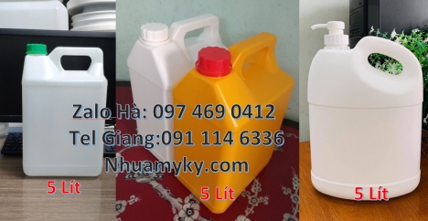 can 5l vuông Cung cấp sỉ can hdpe cỡ nhỏ, Can 1l đựng sữa tươi, can dẹp 0.5L đựng hóa chất, can nhựa