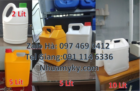 can 5l vuông Cung cấp sỉ can hdpe cỡ nhỏ, Can 1l đựng sữa tươi, can dẹp 0.5L đựng hóa chất, can nhựa