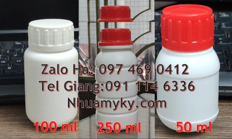 Chai 250 ml vặn, chai 250 ml nắp garenty chai nhựa trắng đục Chai 30ml đựng hóa chất, chai 30ml đự