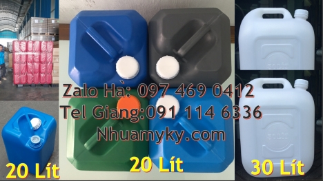 can dẹp 30 đựng nông dược, can 30l vuông xanh, can 25l xanh, Can 10L đựng hóa chất, can nhựa 25 lít