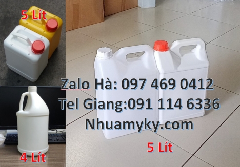 can 5l vuông Cung cấp sỉ can hdpe cỡ nhỏ, Can 1l đựng sữa tươi, can dẹp 0.5L đựng hóa chất, can nhựa