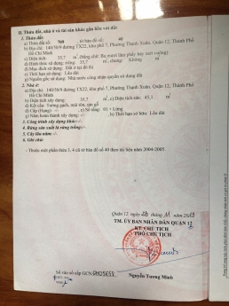 Bán nhà chính chủ 1 sẹc tx22 quận 12