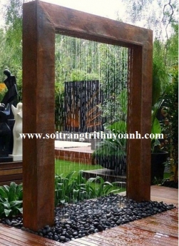 Sỏi đen bóng trang trí tiểu cảnh thác nước