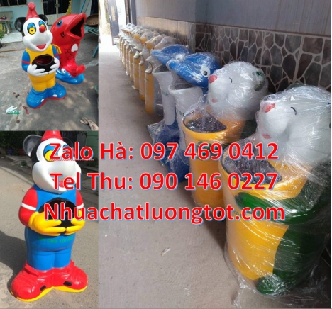 Thùng rác hình gấu. thùng rác con thú thùng rác con vật, sọt rác hình thú, thùng rác cá c