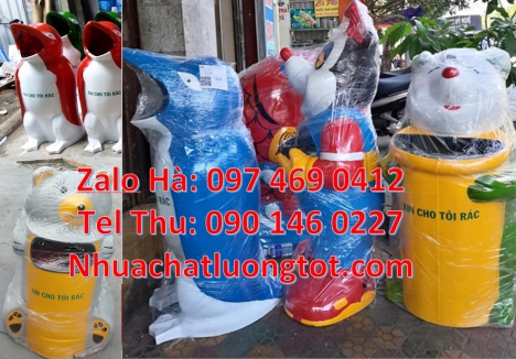 Thùng rác hình gấu. thùng rác con thú thùng rác con vật, sọt rác hình thú, thùng rác cá c