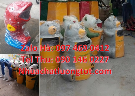 Thùng rác hình gấu. thùng rác con thú thùng rác con vật, sọt rác hình thú, thùng rác cá c