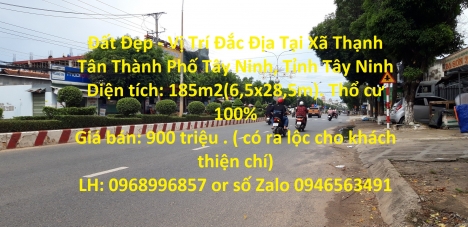 Đất Đẹp - Vị Trí Đắc Địa Tại Xã Thạnh Tân Thành Phố Tây Ninh, Tỉnh Tây Ninh
