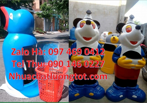 Thùng rác hình gấu. thùng rác con thú thùng rác con vật, sọt rác hình thú, thùng rác cá c
