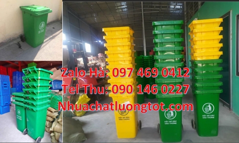 thùng rác nhựa 240 lít giá sỉ, Thùng rác 120l nắp kín hdpe, Thùng rác 120l nắp hở, Thùng rác