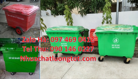 xe thu gom rác 3 bánh lớn, bán sỉ xe rác 660l, Xe thu gom rác 660 lít bánh nhỏ, Xe gom rác 1000 lít,