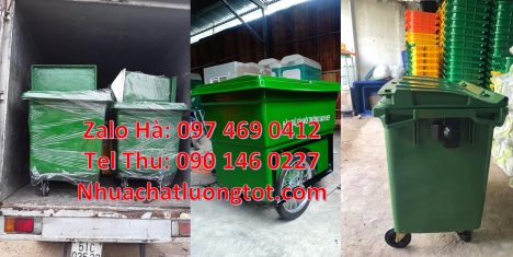 xe thu gom rác 3 bánh lớn, bán sỉ xe rác 660l, Xe thu gom rác 660 lít bánh nhỏ, Xe gom rác 1000 lít,