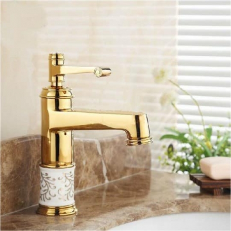 Vòi rữa Lavabo nóng lạnh mạ vàng cao cấp