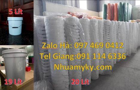 thùng nhựa vuông 18l đựng hóa chất, Vỏ thùng 20 lít quai sắt, Xô nhựa nắp rót 20 lít, Sỉ lẻ