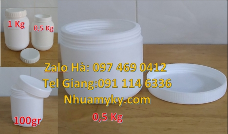 hũ 250 gram đựng bột ngũ cốc, hũ 100 g đựng kẹo Hũ hóa chất 50 gram, hũ 50gr nắp vặn, hũ nhựa 100gr,